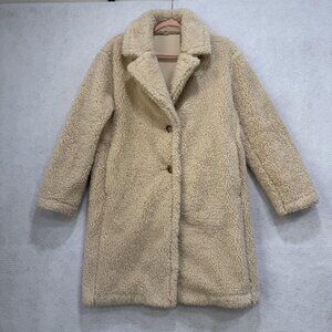 Uniqlo Coat Womens Small Faux Shearling Sherpa Teddy Fleece Long Jacket 2023